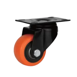 Rueda PVC Naranja <br>Placa Giratoria <br><br><br>