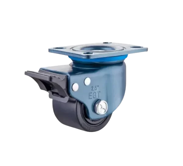 ROTAR LTDA. Rueda NANO Blue Placa Giratoria con Freno, Diámetro 75 mm, Carga 500 Kg.