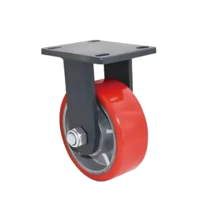 ROTAR LTDA. Rueda FORTE Carga Pesada Banda Poliuretano Núcleo Hierro Placa Fija Minimal. Capacidad de Carga 1600 Kg.