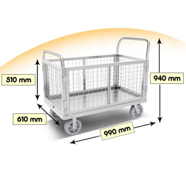 Carro Plegable 900 Kg<br> Plataforma Antideslizante <br> con Barandas<br> <br> - Imagen 4