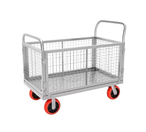 ROTAR LTDA. Carro Plegable 900 Kg con Barandas en Acero. Dimensiones 600x990 mm.