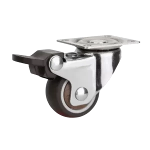 ROTAR LTDA. Rueda Simple Banda TPR Café 75 mm 50 Kg Placa Giratoria con Freno