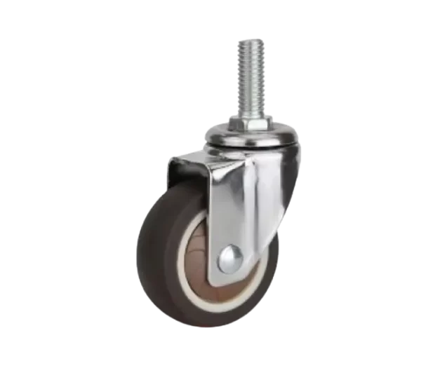 ROTAR LTDA. Rueda Simple Banda TPR Café 75 mm 50 Kg Placa Perno Pasante Giratoria