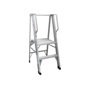 ROTAR LTDA. Escalera de Tijera de Aluminio, 2 Peldaños con Plataforma de Trabajo. Altura 1,2 metros.