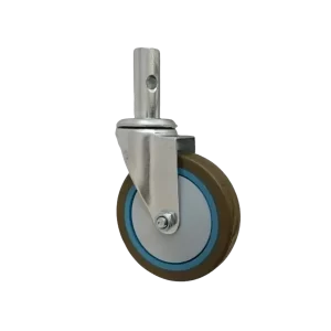 ROTAR LTDA. Rueda Trasera Banda PU Núcleo PP, Giratoria Vástago Liso. Carro Dual.