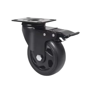 ROTAR LTDA. Rueda BLACKRAY Banda PVC Negro Núcleo PA Negra Placa Giratoria con Freno Total.