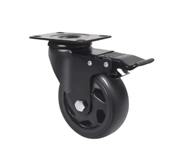 ROTAR LTDA. Rueda BLACKRAY Banda PVC Negro Núcleo PA Negra Placa Giratoria con Freno Total.