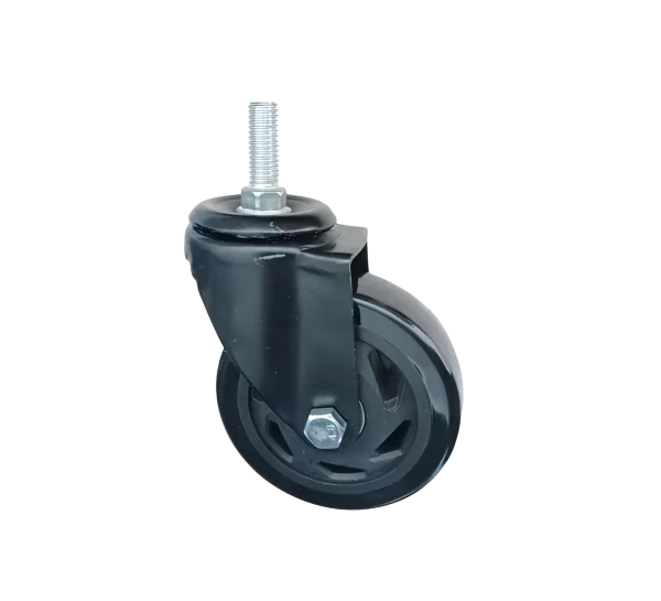 ROTAR LTDA. Rueda BLACKRAY Banda PVC Negro Núcleo PA Negra Placa Giratoria Perno Pasante M12