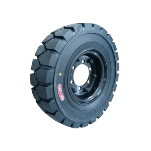 ROTAR LTDA. Rueda Neumática DUTY Caucho Macizo. Diámetro 430 mm, Capacidad de Carga 1800 Kg. Apernadura 6X125