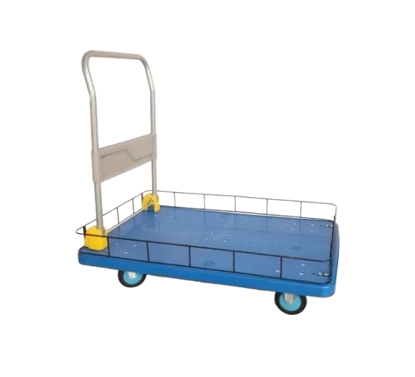 ROTAR LTDA. Carro Plegable Plataforma de Plástico Baranda de Seguridad. Dimensiones 600x1000x950. Carga 400 Kg.