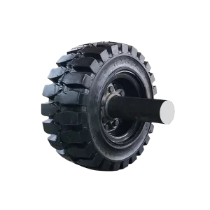 ROTAR LTDA. Rueda Neumática DUTY Caucho Macizo. Diámetro 300 mm, Capacidad de Carga 1000 Kg. Apernadura 6X100. Maza con Vástago 300 mm