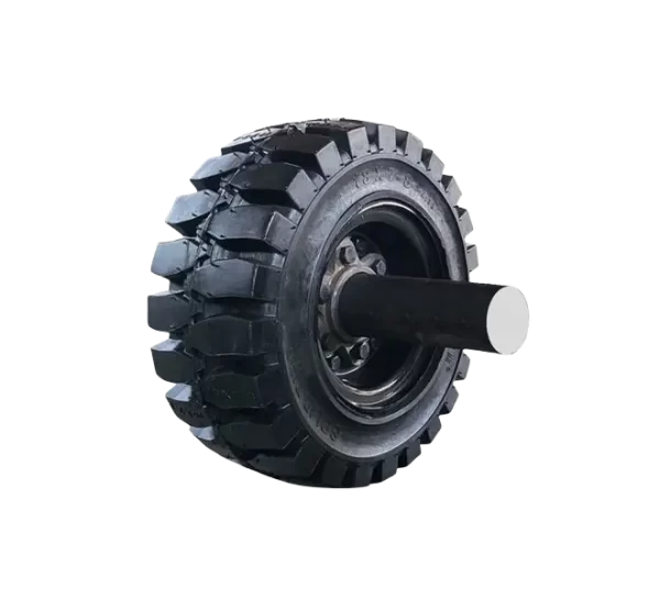 ROTAR LTDA. Rueda Neumática DUTY Caucho Macizo. Diámetro 300 mm, Capacidad de Carga 1000 Kg. Apernadura 6X100. Maza con Vástago 300 mm